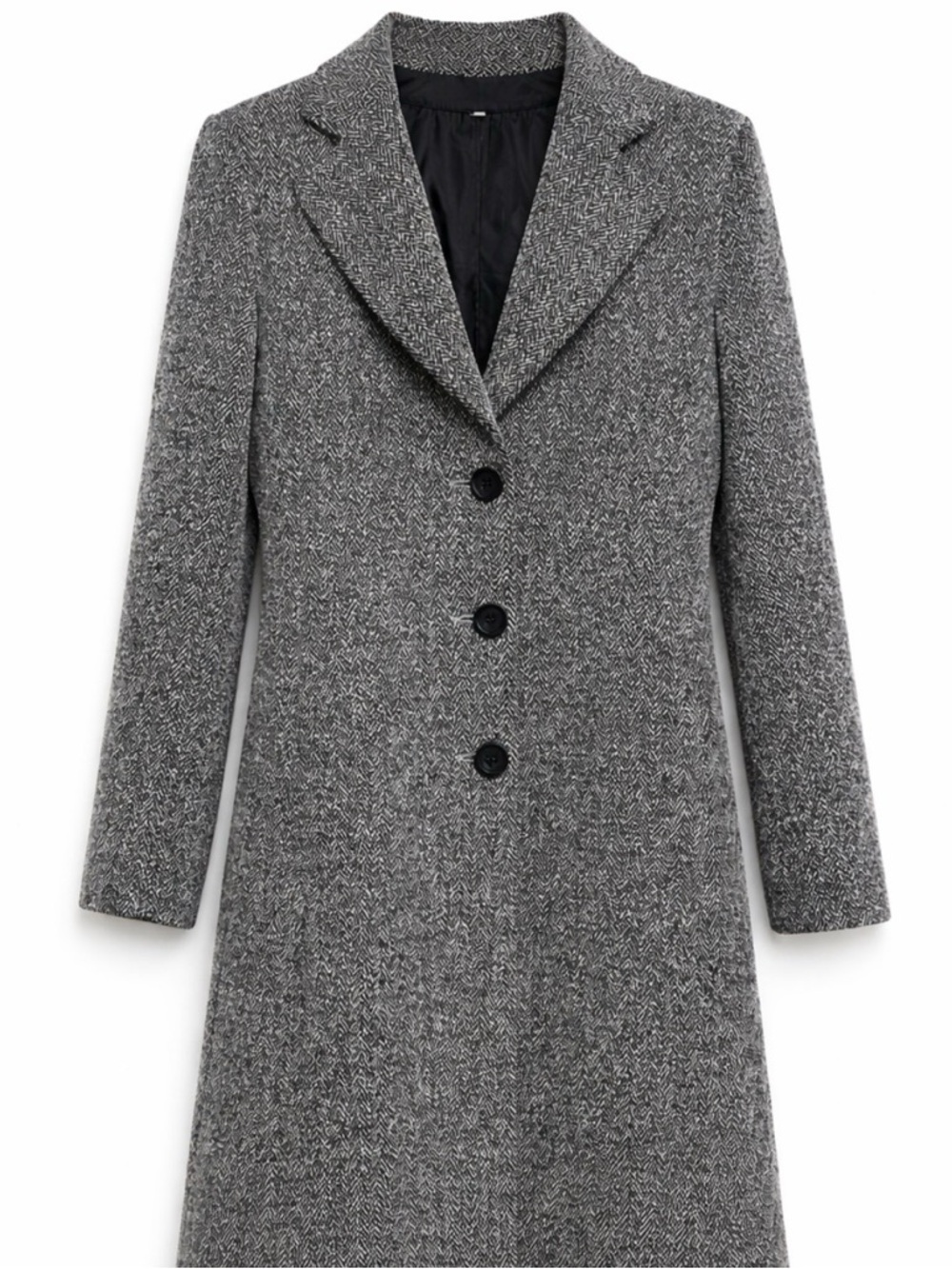 Vintage Jones New York Women's Gray Textured Long Trench Coat - Size 12